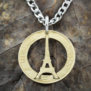 Eiffel Tower Necklace, French Coin, Paris Jewelry