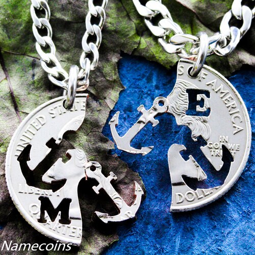 Anchor Best Friends Necklaces Couples or Friendship Jewelry Etsy