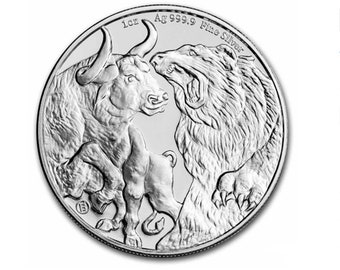Upgrade for Cut and Engraved Designs 1oz Silver Coin French Bull and Bear Coin Republic of Chad