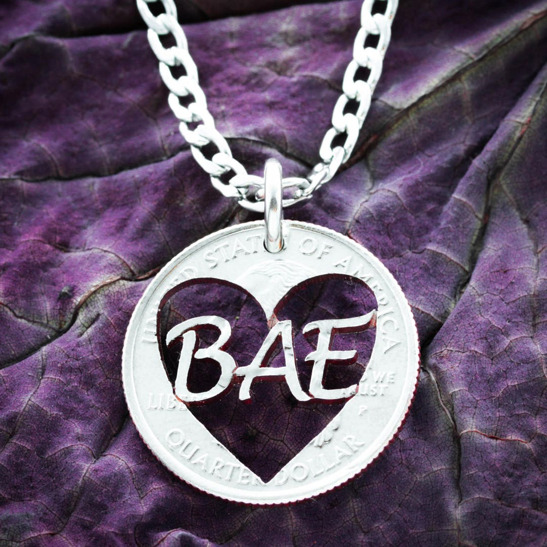 Bae Heart State Quarter Necklace, Long Distance Relationship Jewelry ...