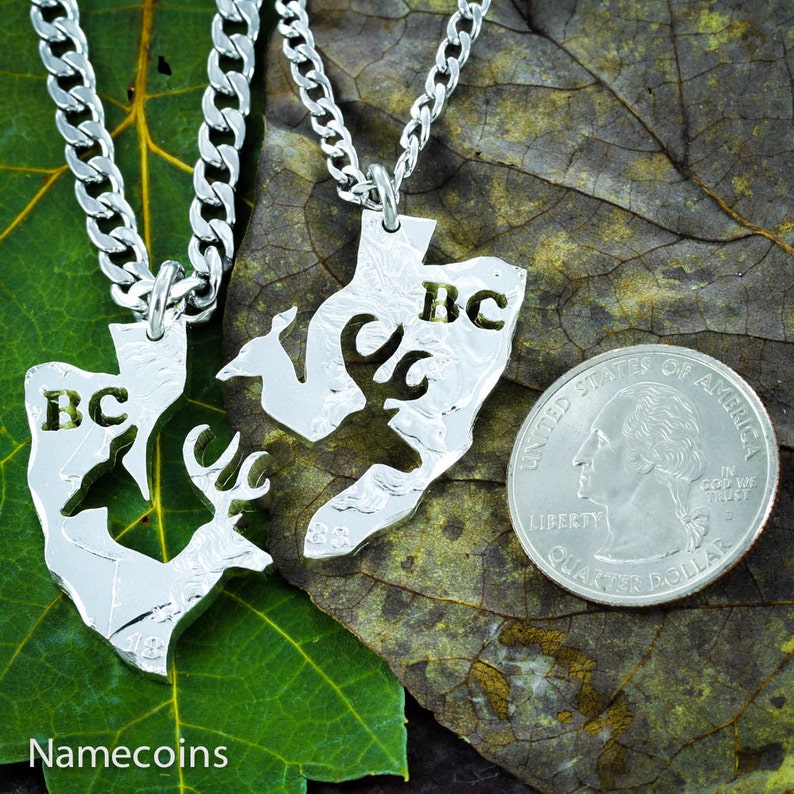 Personalized Buck and Doe Couples Arrowhead Necklaces Etsy