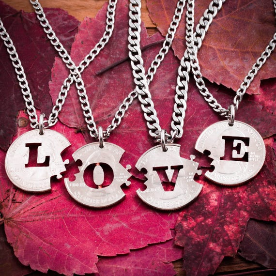 4Pcs Best Friend Necklace Magnet Heart Pendant Choker Heart Four Leaf  Clover - Walmart.com