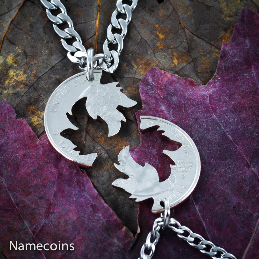 Matching wolf best sale necklaces