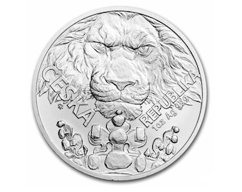 Upgrade for Cut and Engraved Designs 1oz Silver Coin Lion Head Republic of Czech