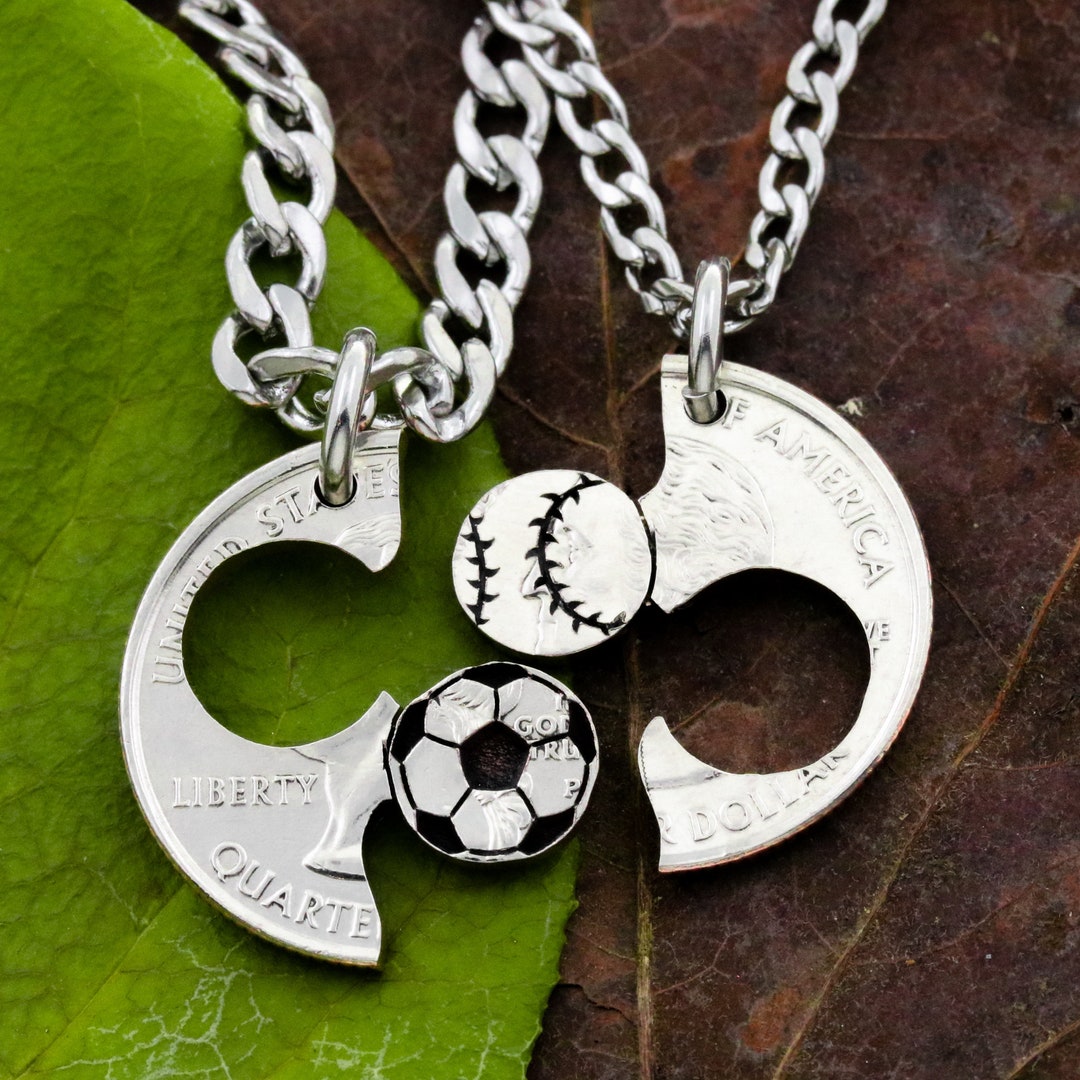 Buy Soccer and Baseball Couples and Best Friends Necklaces, Softball Gift,  Boyfriend and Girlfriend Jewelry, BFF and Friendship Online in India