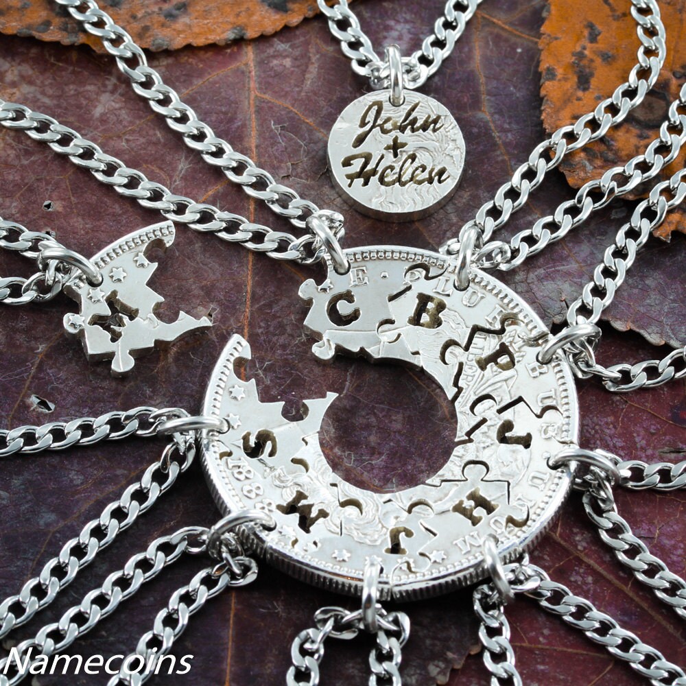 10 Family Puzzle Necklaces They All Interlock 10 Bespoke