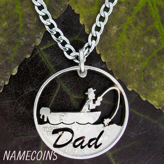 Fishing Necklace for Dad, Fathers Gift, Fisherman Handmade Jewelry
