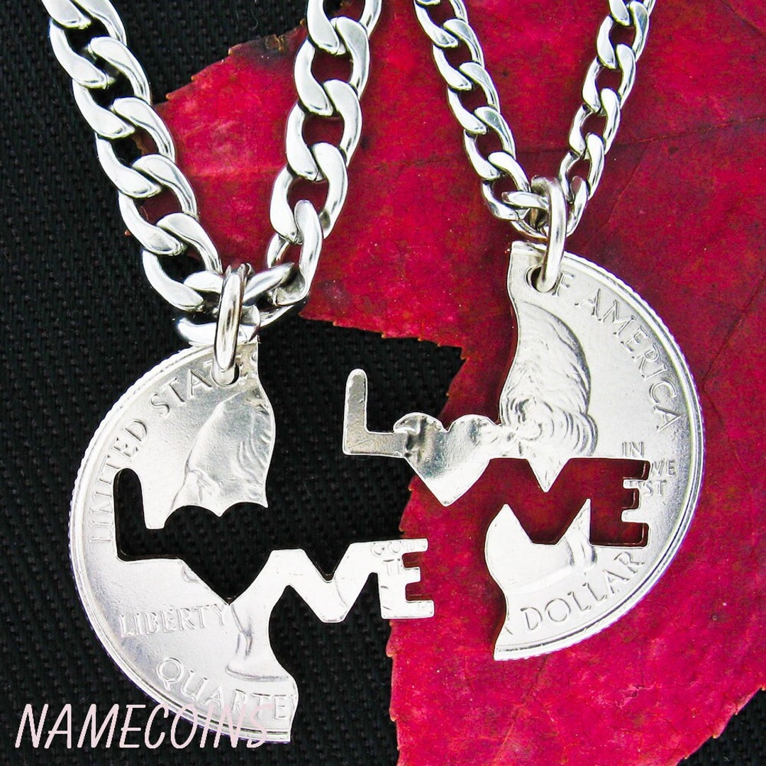Magnetic Couple Necklace Set / Personalized Magnetic Matching