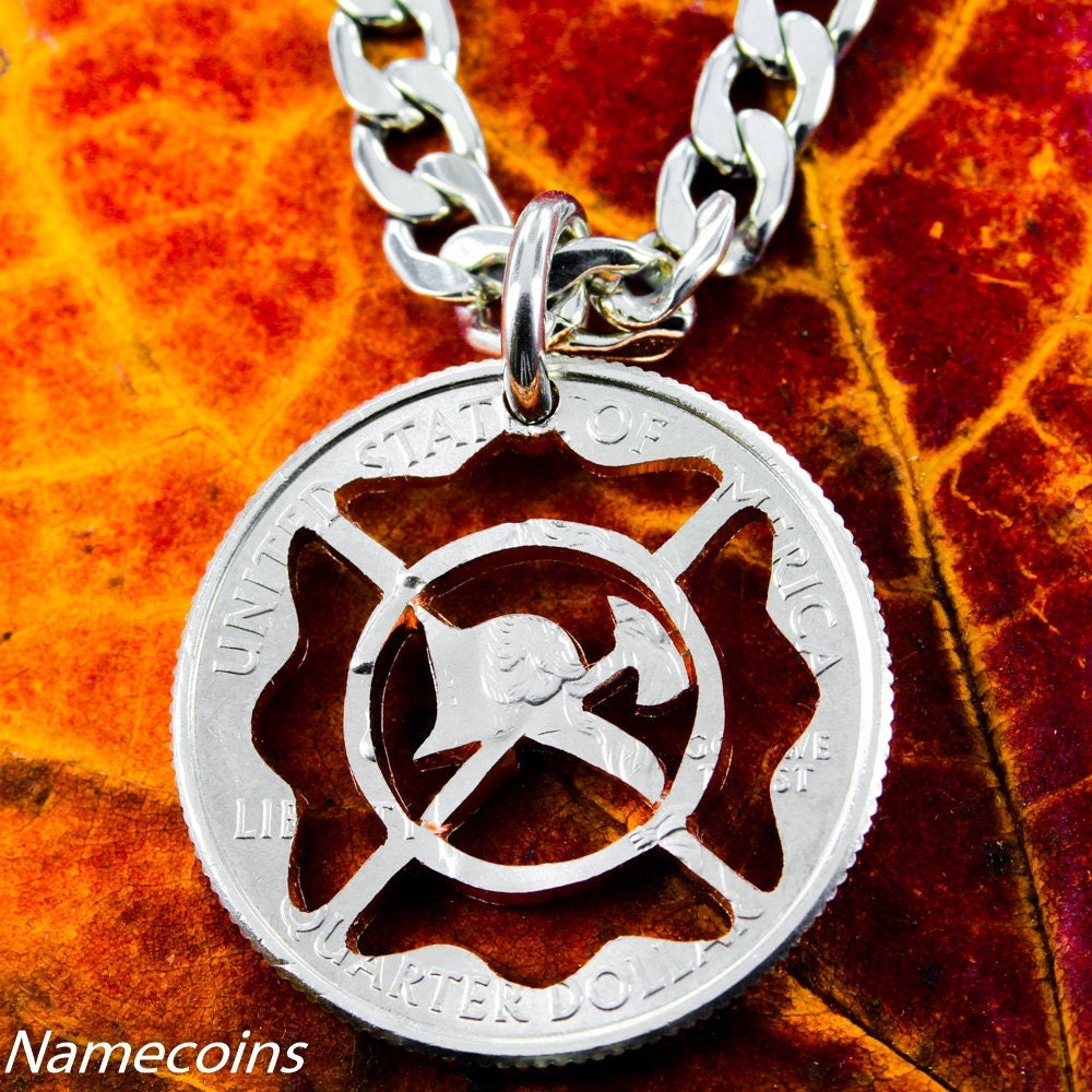 Firefighter Necklace Firemen Jewelry Fire Fighter Gift Hat Etsy
