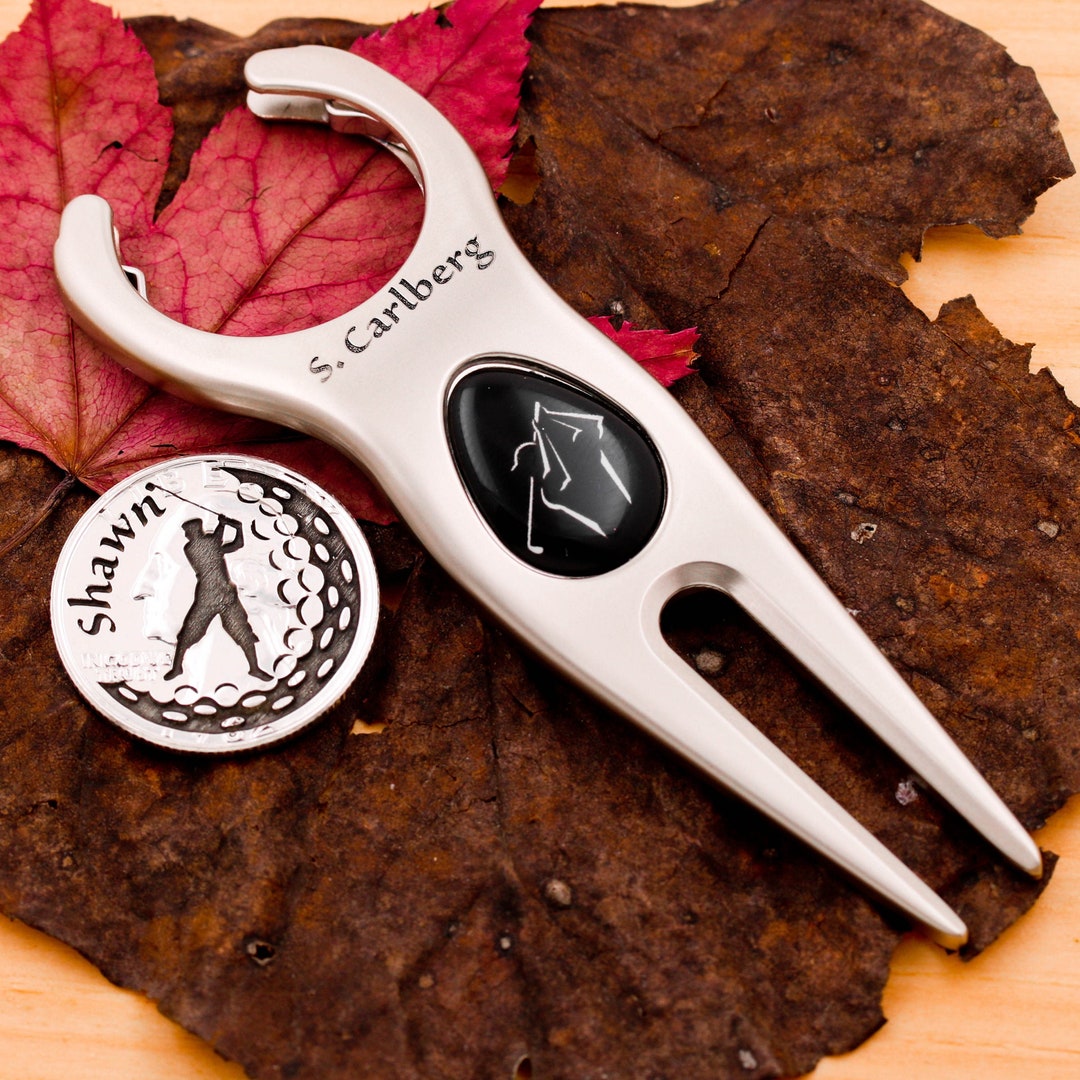 Custom Engraved Golf Divot Tool, Men's Golf Marker, Engraved Name on