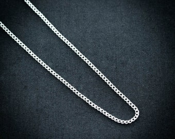 Thin Sterling Silver Chain, 1.4 mm Curb Fine, Upgrade to go Along With One of Our Pendants