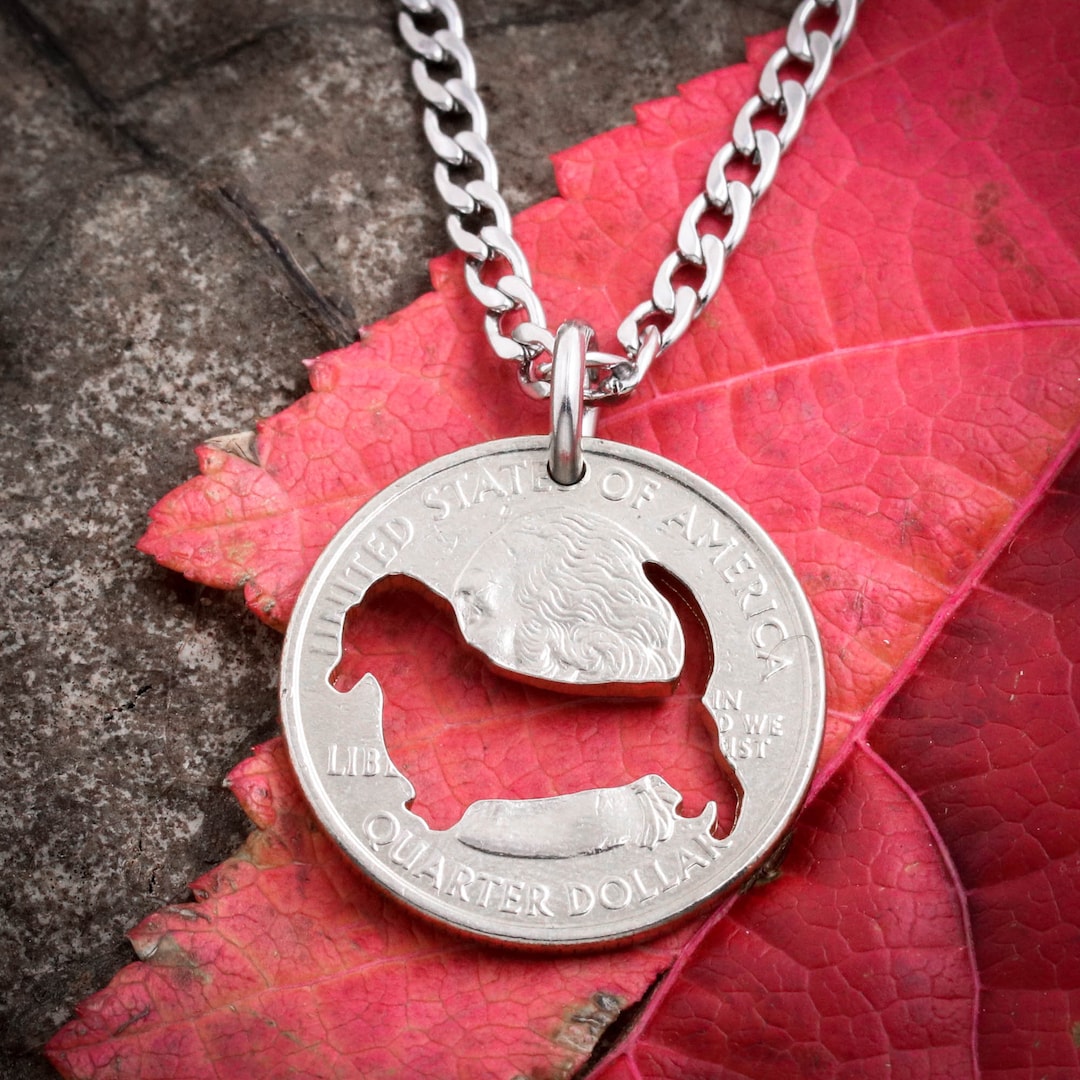 Basset Hound Necklace Dog Jewelry Hand Cut Coin Etsy