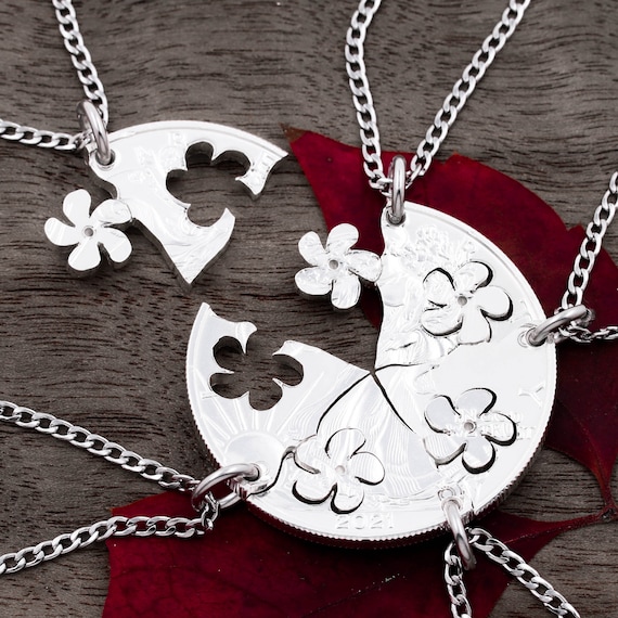 Buy 5 Piece Card Necklaces, Custom Engraved Names, Hearts, Diamonds,  Spades, BFF Gifts for 5, Playing Cards Jewelry, Hand Cut Coin Online in  India - Etsy