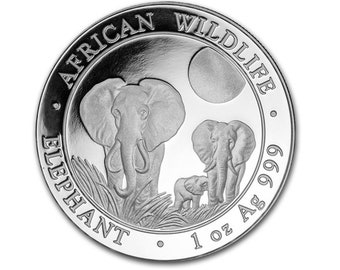 Upgrade for Cut and Engraved Designs 1oz Silver Coin Wild African Elephant Somali Republic