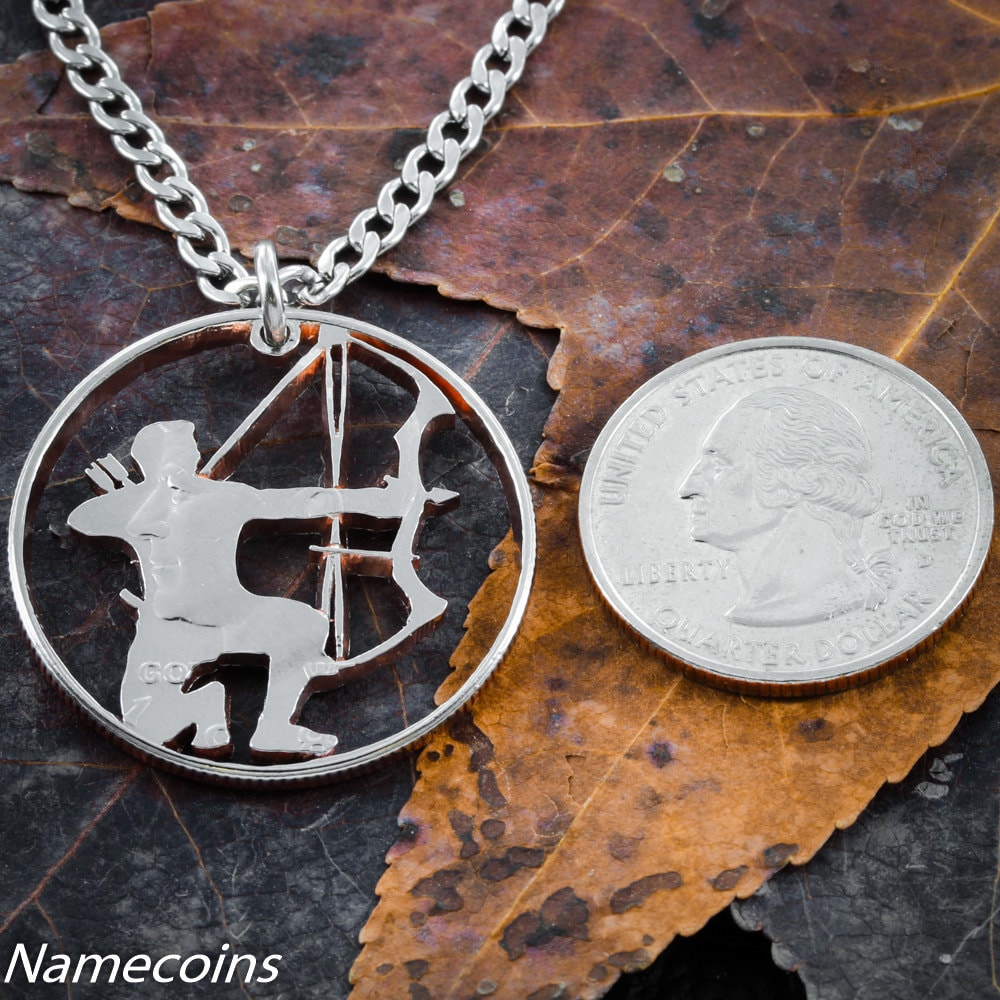 Hunting Jewelry Compound Bow and Arrow Necklace Gifts for Etsy