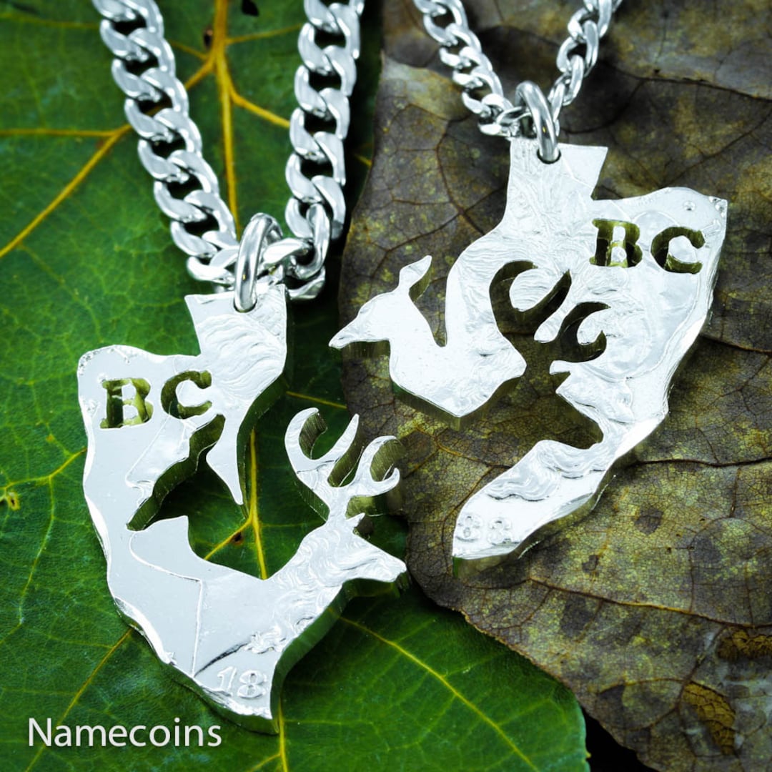 buck and doe necklaces for couples