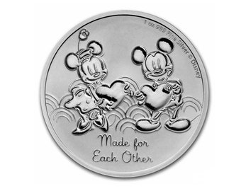 Upgrade for Cut and Engraved Designs 1oz Silver Coin Mickey and Minnie Mouse Characters