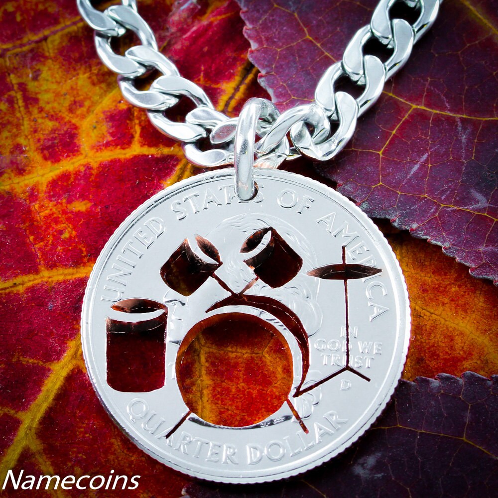 Drum Set Necklace Drummer Gift Rocker / Jazz Band Jewelry Etsy