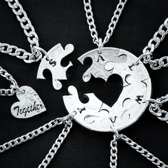 7 Piece Family Infinity Necklace With Custom Engraved Initials
