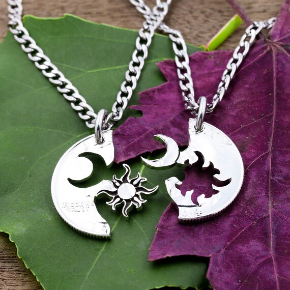 Sun and moon on sale bff necklaces