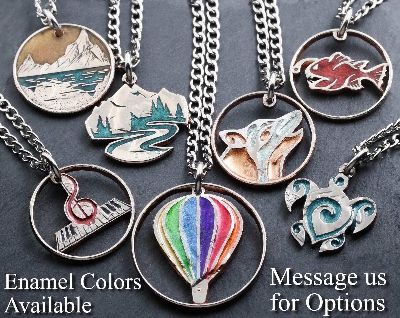 Hand Cut Silver Dollar Family Necklaces: Seven Custom Initial