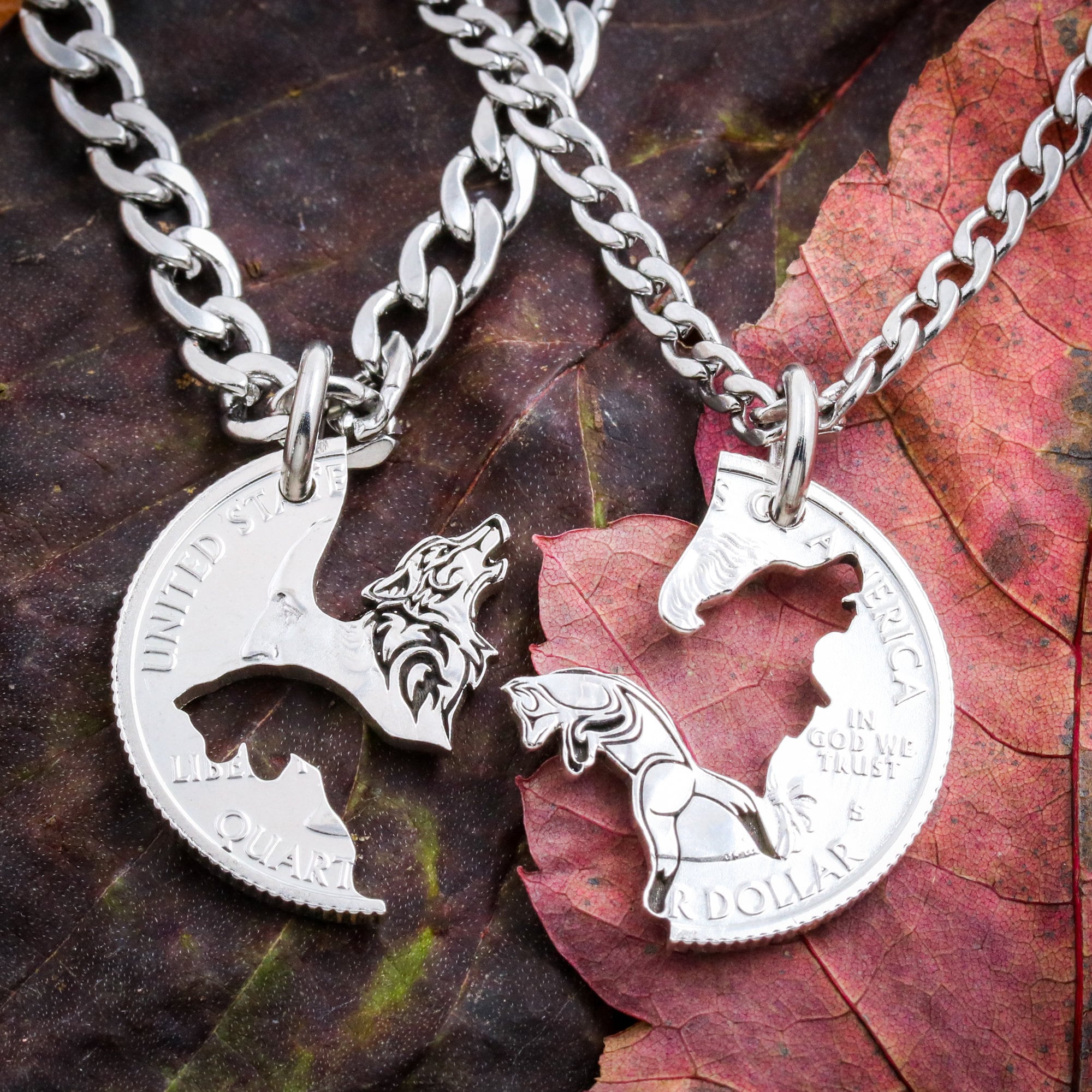 Howling Wolf and Fox Couples Necklaces Animal Jewelry Fox - Etsy Howling Wolf and Fox Couples Necklaces Animal Jewelry Fox - Etsy