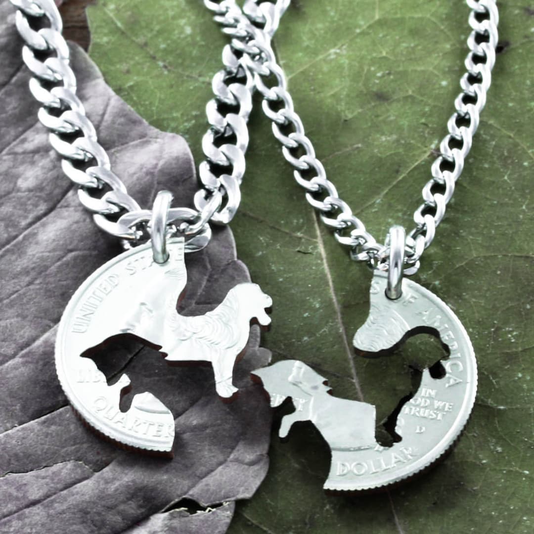 Fox and the Hound Best Friends Necklaces, Dog and Fox, Hunting BFF