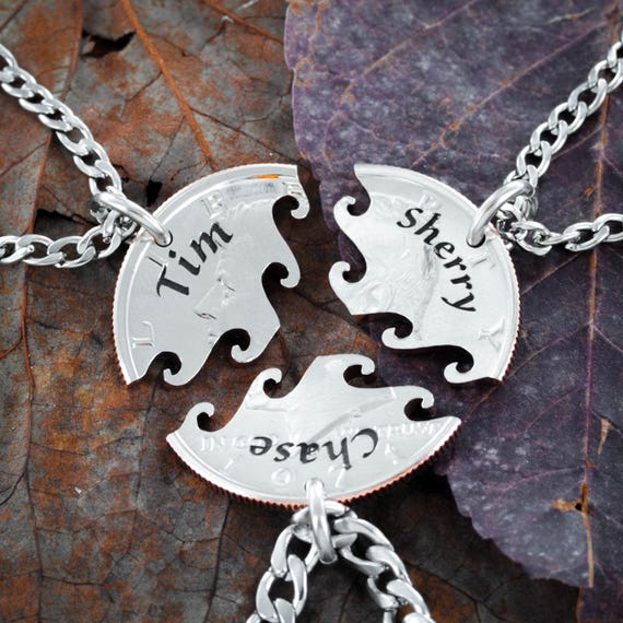 3 Best Friend Necklace Custom Name Necklaces 3 Bff Gifts
