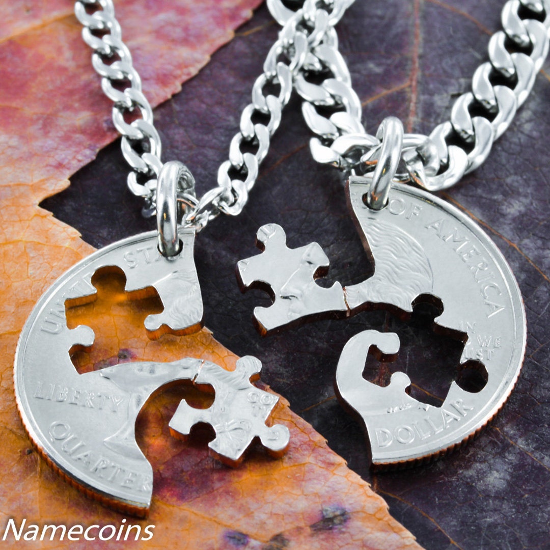 Puzzle Piece BFF Necklaces for 2 Couples or Friendship Etsy