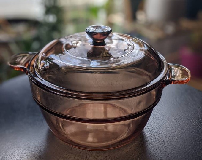 Vintage Visions Corningware Amber Double Broiler W/ Lid Etsy
