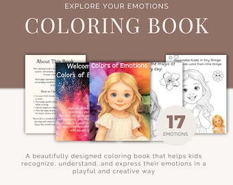 Libro para colorear de emociones para niños • Aprendizaje emocional imprimible