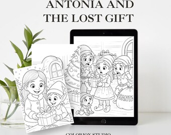 Antonia y el regalo perdido – Libro para colorear navideño