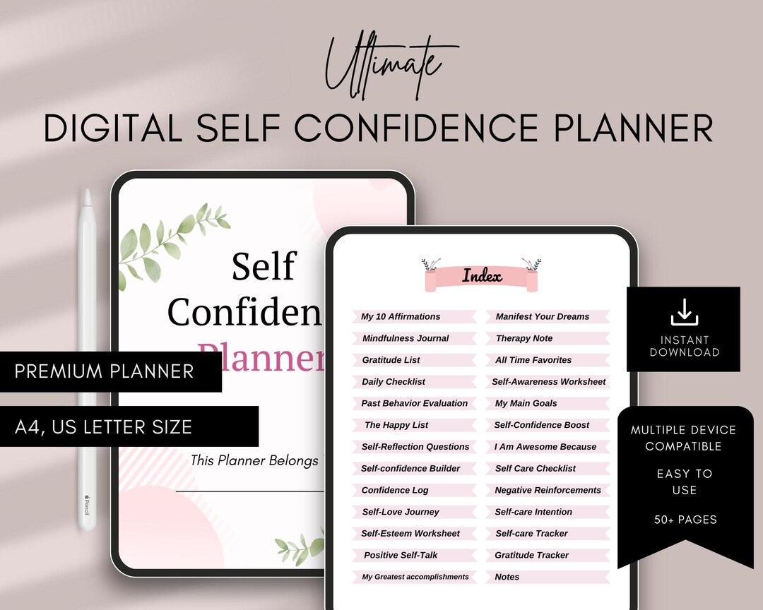 Self Confidence Planner Printable | Confidence Journal | Self Esteem ...