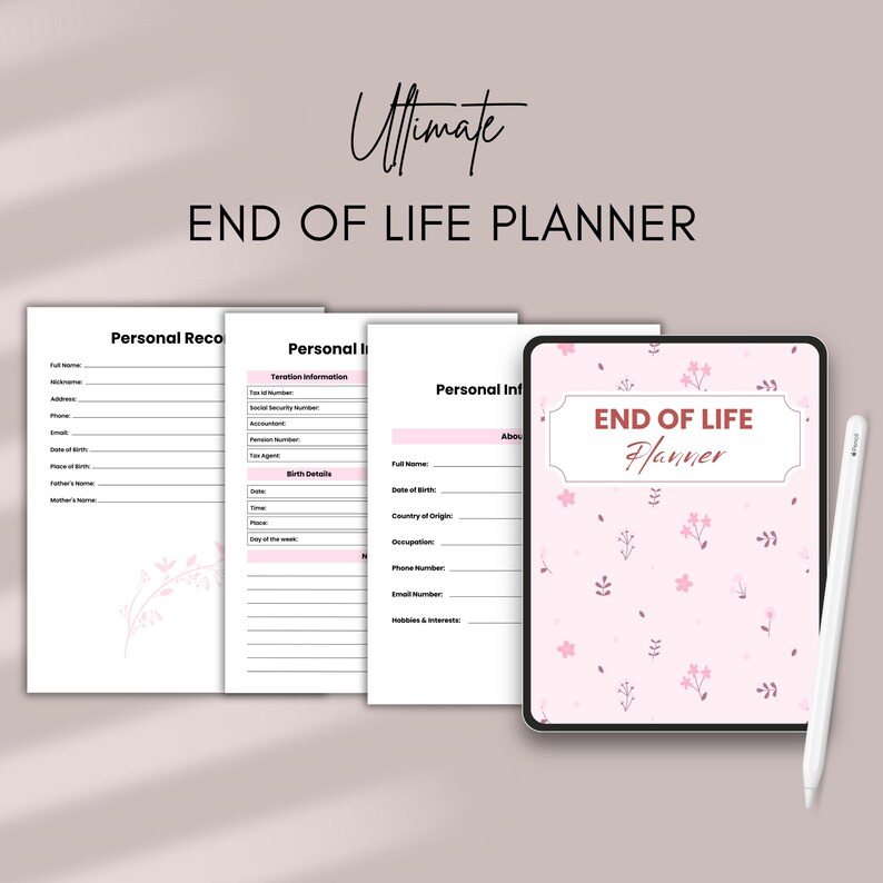 End of Life Planner Printable | Final Wishes Planner | Estate Planning ...