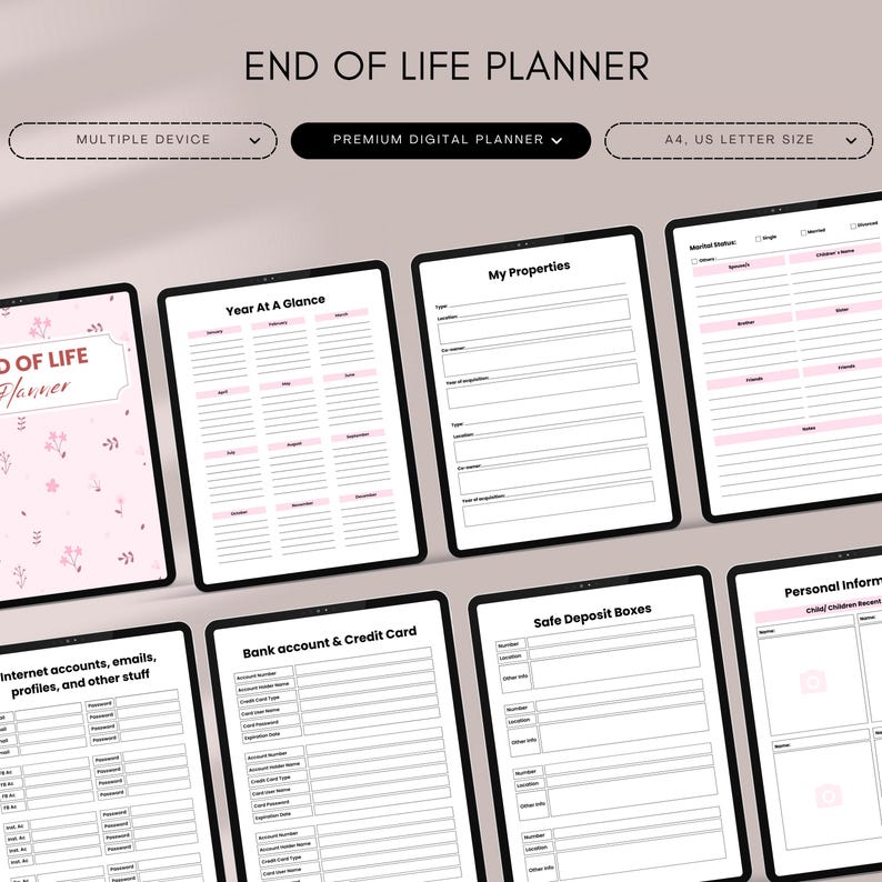 End of Life Planner Printable | Final Wishes Planner | Estate Planning ...