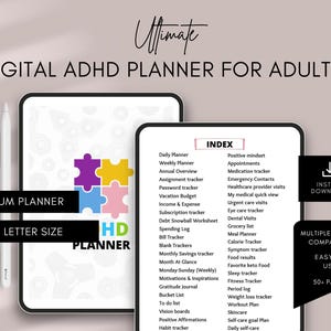 Digital ADHD Planner for Adults | ADHD Planner Digital | Executive Function Planner | Adhd Productivity Planner | Focus Planner