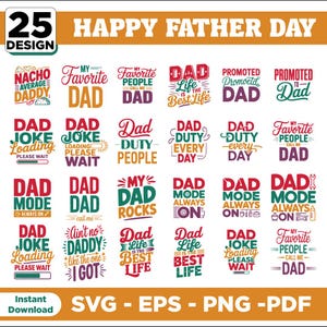 Father's Day SVG Bundle | Funny Dad Quotes, Shirt Designs (Digital Download)
