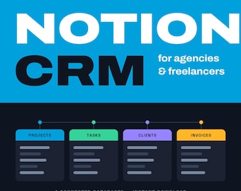 Notion CRM Template for Agencies and Freelancers | Client Tracker, Project Management, Invoice and Task Dashboard | Digital Download
