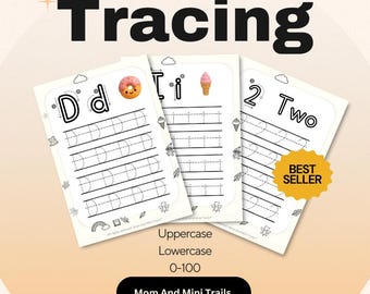 Alphabet & Zahlen Arbeitsblätter | Handschriftübungen für die Vorschule (PDF Download A4/US Letter Size)
