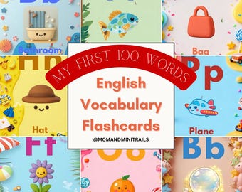 Meine ersten 100 Wörter - Karteikarten - Englischer Wortschatz, Vorschullernen (digitaler Download)