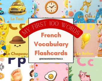 Französisch Vokabelkarten – Meine ersten 100 Wörter, Frühlernen (PDF-Muster)