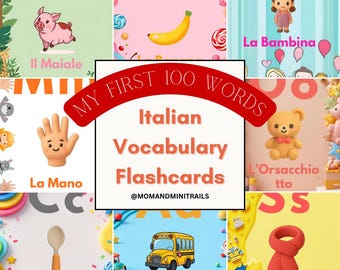Italienisch Vokabel - meine ersten 100 Wörter, Frühlernen (PDF zum ausdrucken)
