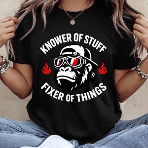 Knower of Stuff Fixer of Things Funny Monkey PNG: Funny Monkey Humor png Problem Solver Design (Digital Download)