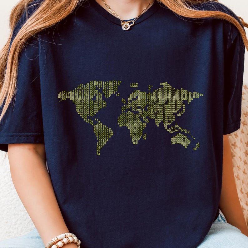 Binary World Computer Coding Programmer PNG: Binary Code Tech Art Programmer png Digitale codering (digitale download) afbeelding 1