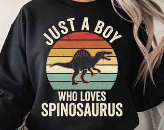 Just A Boy Who Loves Spinosaurus PNG: Spinosaurus Dinosaur Art Birthday Boy png Dino Lover Clipart (Digital Download)