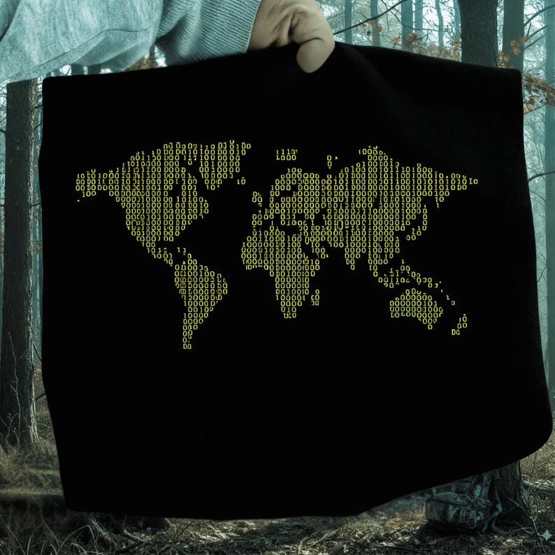 Binary World Computer Coding Programmer PNG: Binary Code Tech Art Programmer png Digitale codering (digitale download) afbeelding 2