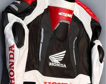 HONDA CBRレザーバイクジャケット:プロライダー、CE認証保護 HONDA CBRレザーバイクジャケット:プロライダー、CE認証保護