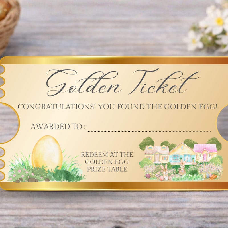 Golden Ticket for Easter Egg - Etsy