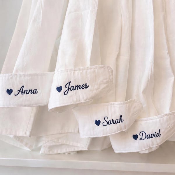 Personalized Bridesmaid Shirts, Custom Embroidered Cuff Dress Shirt, Wedding Party Gifts, Sister Gift, Name Monogram Cotton Shirt