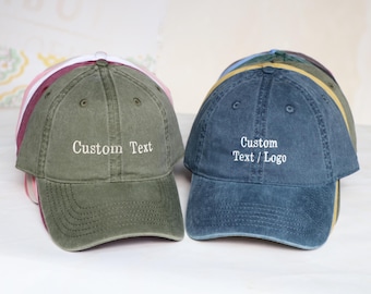 Personalized Text Hat, Custom Logo Embroidered Hat, Retro Baseball Hat, Vintage Style Trucker Hat,Custom Dad Cap, Unisex Baseball Hat
